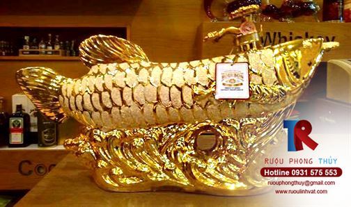 Rượu hình Cá Chép mạ vàng