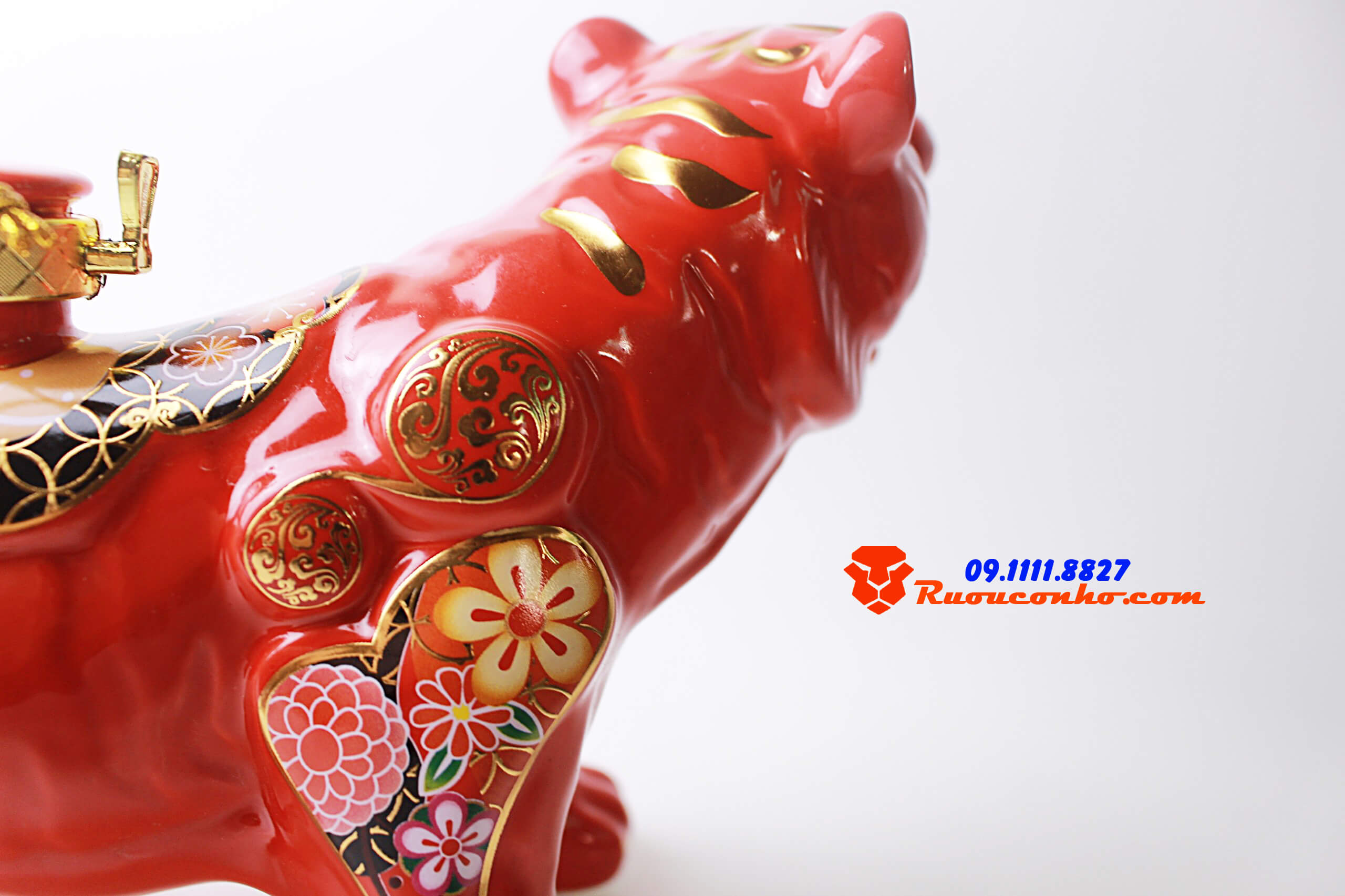 Rượu con hổ sứ Yamaki - Đỏ 