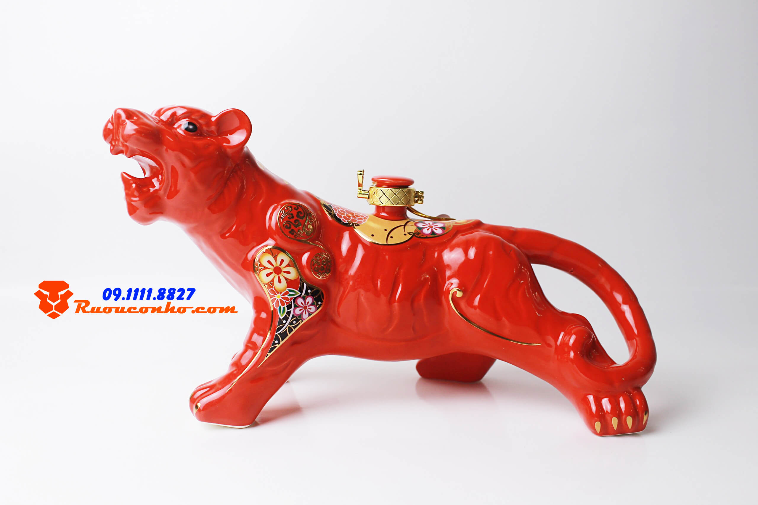 Rượu con hổ sứ Yamaki - Đỏ 