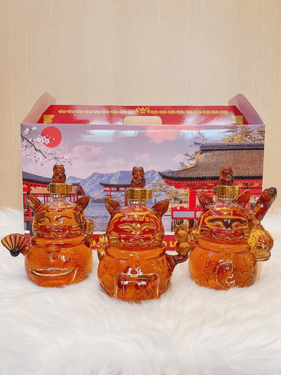 Bộ rượu con mèo thủy tinh